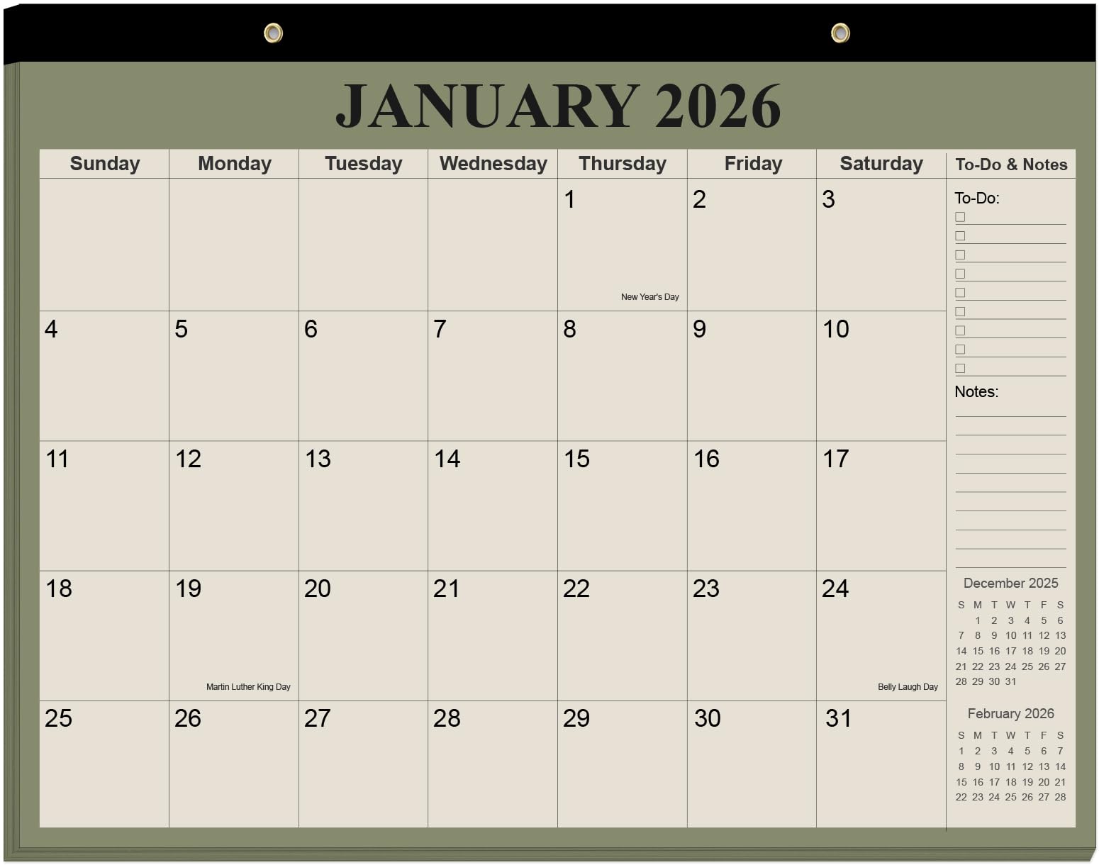 Desk Calendar 2026-18 Months Calendar from January 2026 to June 2027, Calendar 2026-2027 with Thick Paper for Office Home School Organizing, 14" X 11"