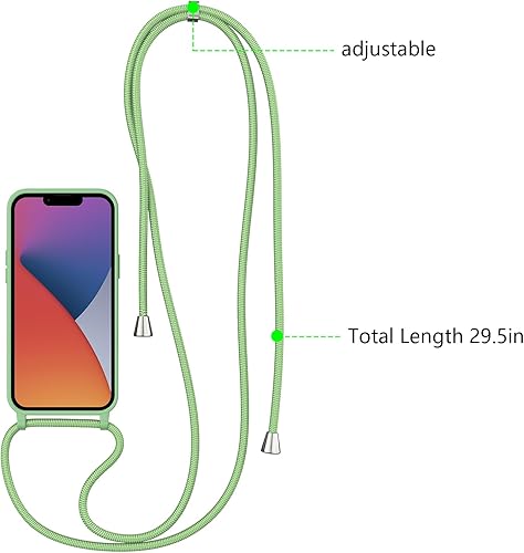 Miniatura 2 de ZTOFERA Funda cruzada para iPhone 13 y iPhone 14 con correa de cordón, cuerda ajustable, funda suave de silicona líquida para iPhone 13 y iPhone 14