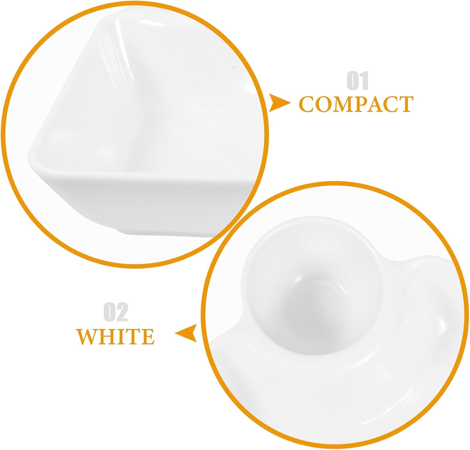 8pcs White Reusable PP Chip and Dip Platter with Sauce Compartment Xmas