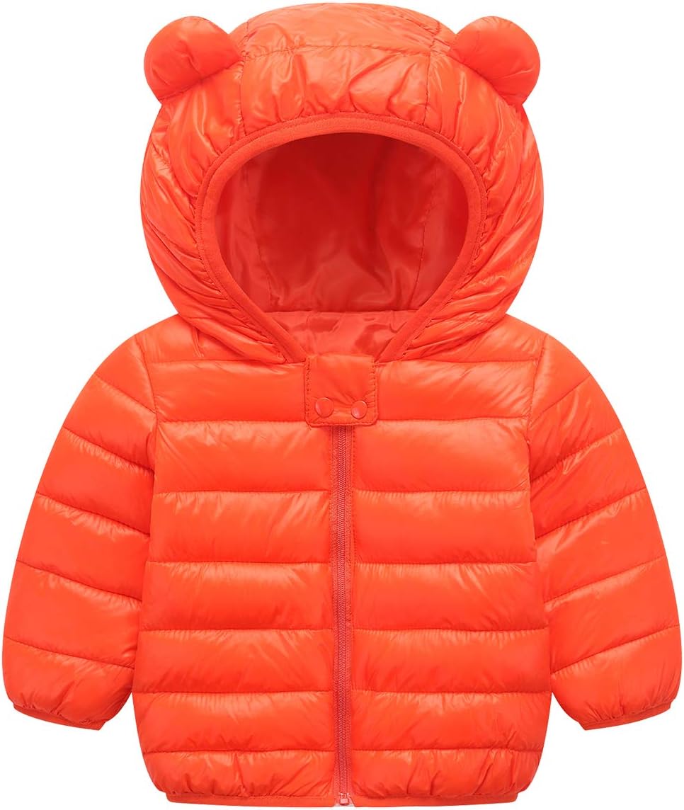 FavorlandBaby Boys Girls Toddler Kids Winter Coats with Ears Hoods Padded Puffer Jacket