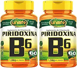 Vitamina B6 (Piridoxina) - 2 unidades de 60 Cápsulas - Unilife