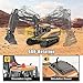kolegend 3 in 1 Remote Control Excavator Toy 1/14 Scale RC Excavator, 15 Channel Upgrade Full Functional Construction Vehicles with Tools Metal Breaker and Electric Gripper(Yellow/Black)