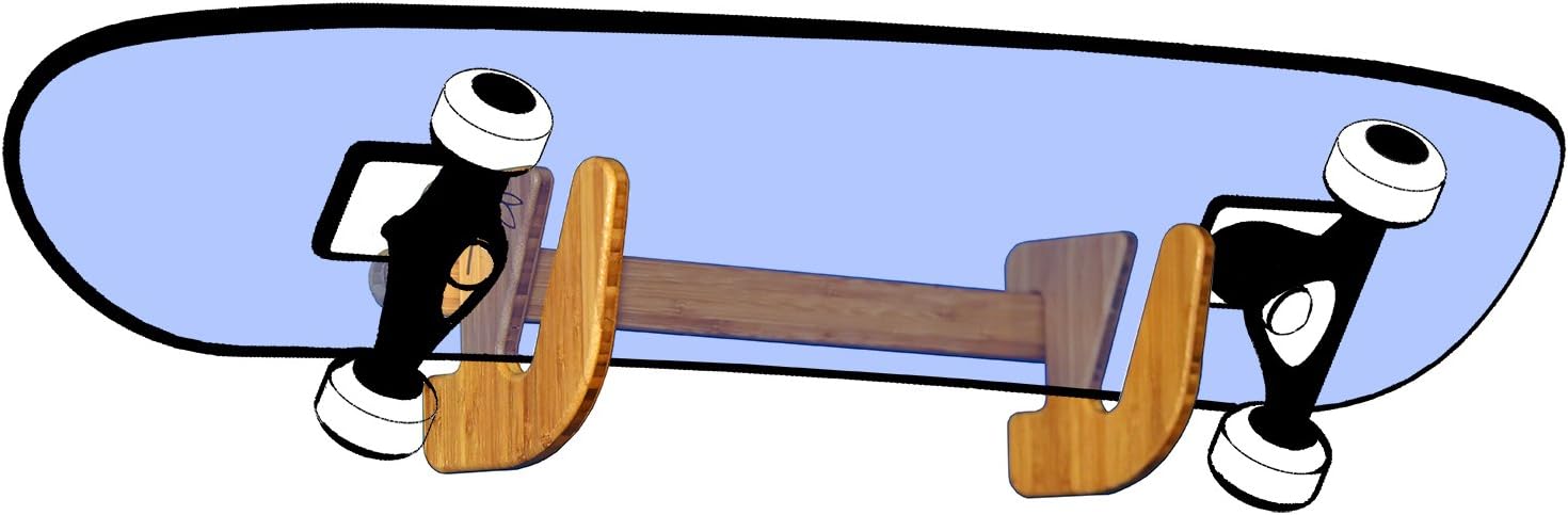 Grassracks Bamboo or Birch Wood Skateboard and Snowboard Storage Rack for Decks Only (No Trucks or Bindings) - The Lana`I Series (Between 1-5 Decks)