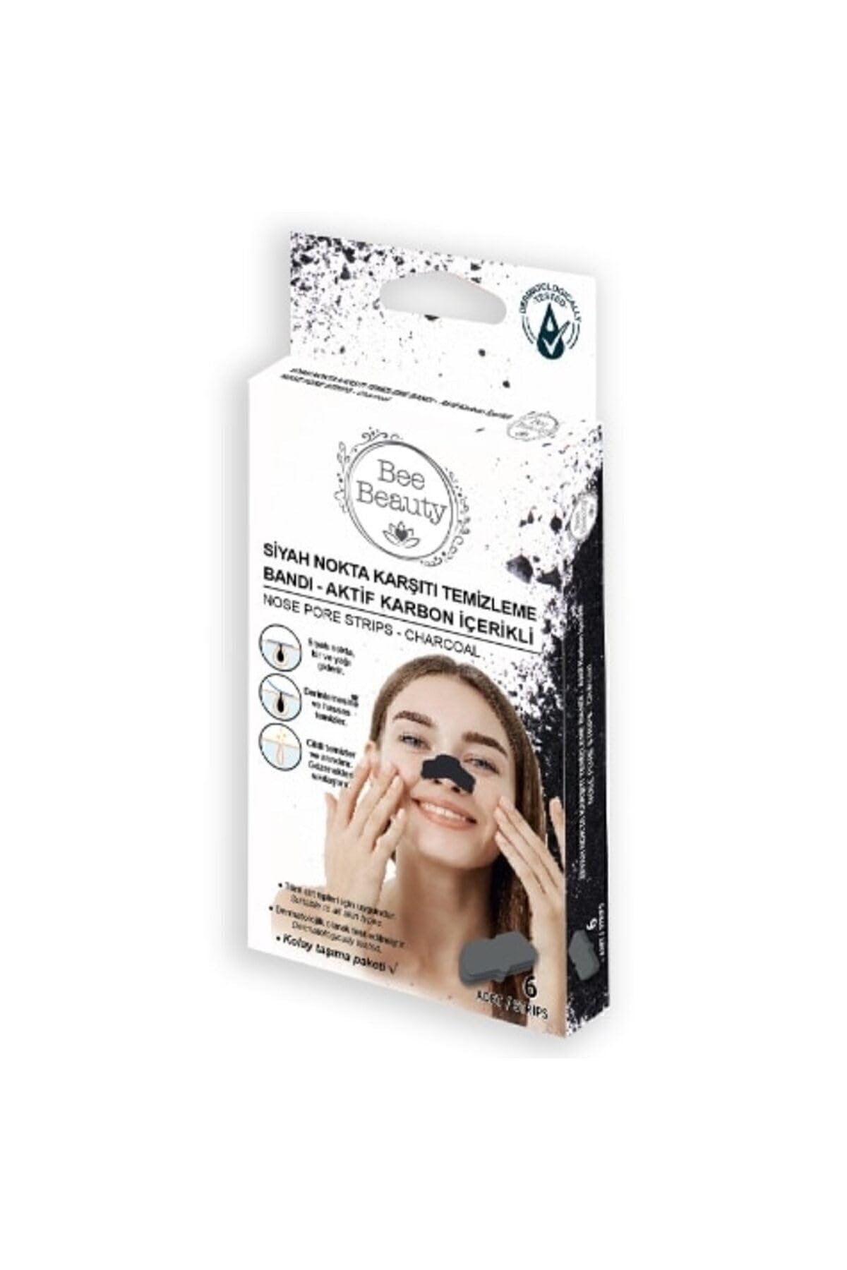 BEE BEAUTY SİYAH NOKTA KARŞITI TEMİZLEME BANDI AKTİF KARBON İÇERİKLİ - NOSE PORE STRIPS CHARCOAL