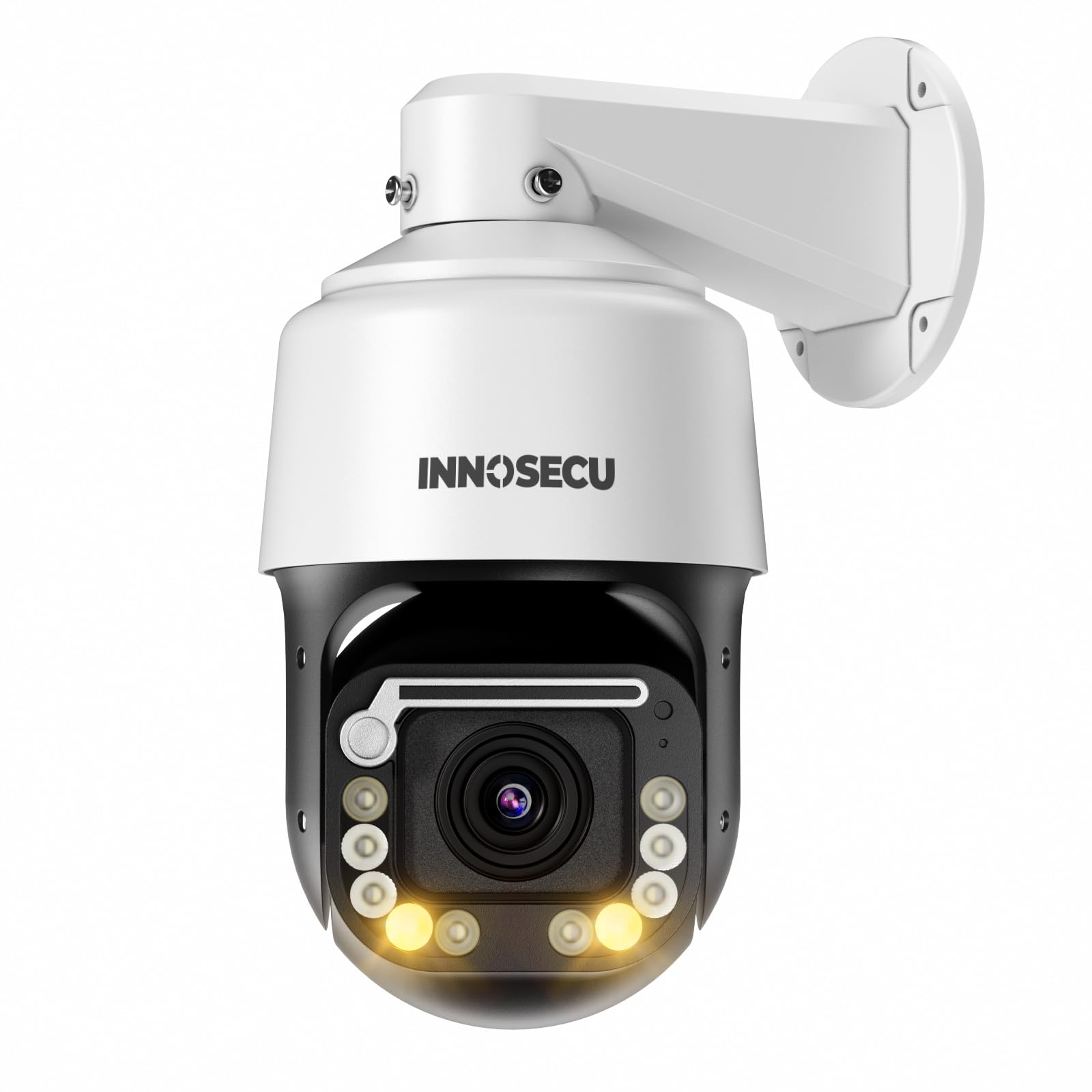 INNOSECU 8MP PTZ POE Camera, Auto Human Tracking Dome Camera, Pan 360ｰ, Tilt-15ｰ ~ 90ｰ, 20X Optical Zoom Lens, Smart Dual Light Color Night Vision, Two-Way Audio, Human/Vehicle Detection, INP8KDP420-S