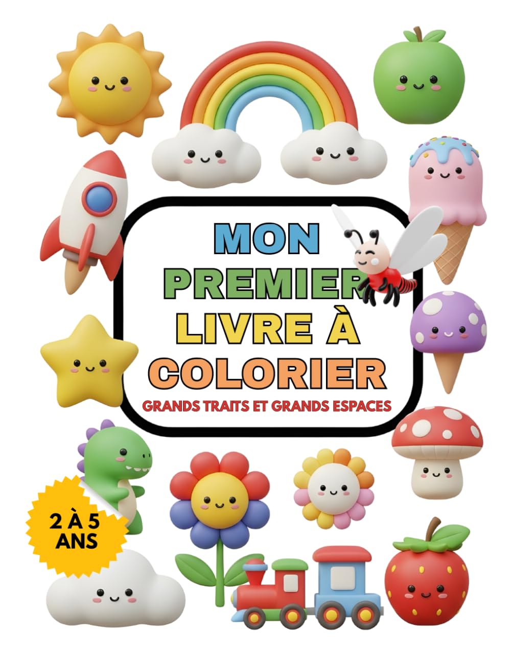 Mon Premier Livre de Coloriage pour Enfants de 2 à 5 Ans : 50 Dessins Faciles et Amusants avec Traits Épais et Grands Espaces: Le Livre Parfait pour ... et Succès Garanti Sans Frustration !