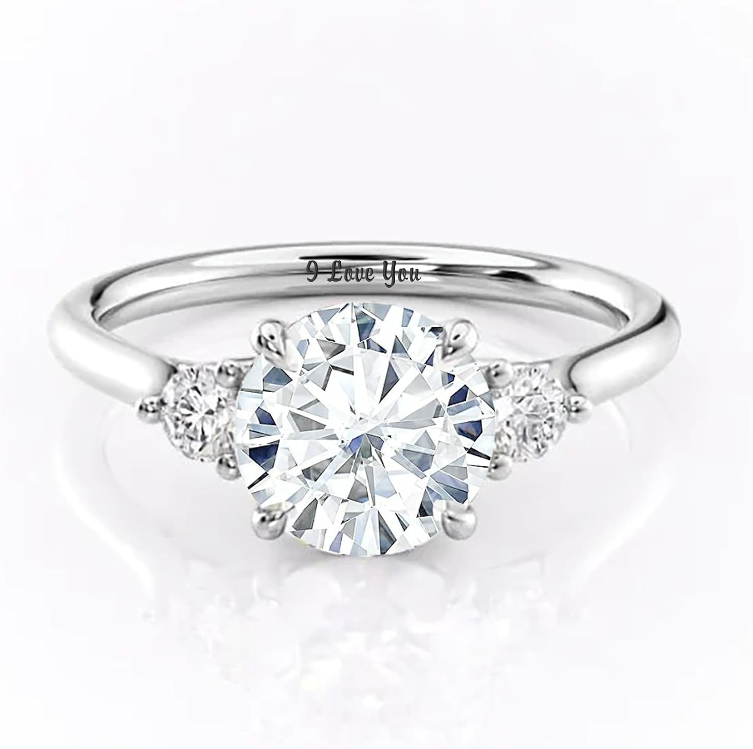 Round-Cut Moissanite Engagement Ring for Women, 10K 14K 18K Solid Gold Brilliant 1-3 Carat CT Moissanite/Lab Created Diamond Wedding Rings Set Solitaire Ring Anniversary Christmas Jewelry Gift