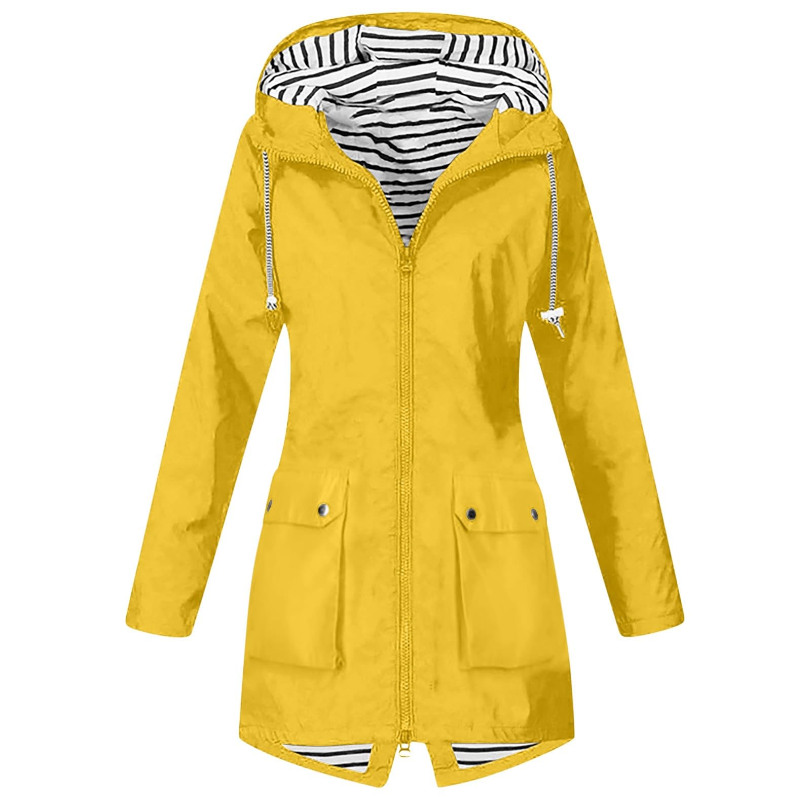 Giacca Da Escursionismo Con Cappuccio Esterno Cerniera Donna Borsa In Lana Cotta Impermeabile Antipioggia Trekking Canadese Antivento Running Trench Sportiva Invernale Lungo 100 Grammi