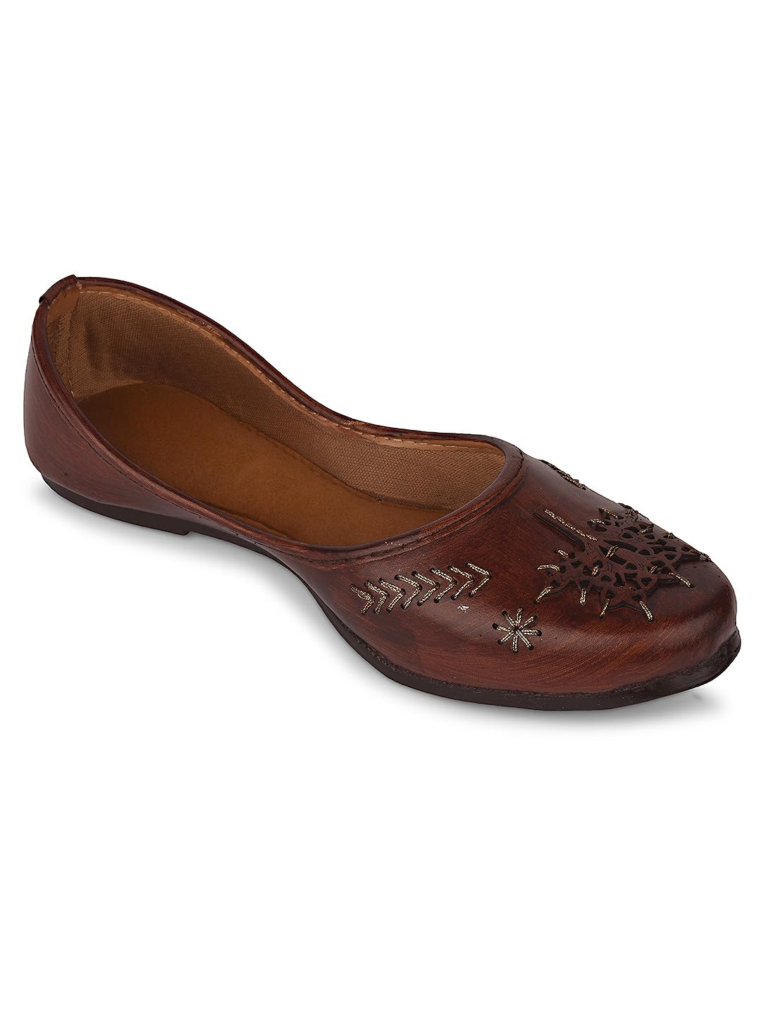 desi colour Women Brown Ethnic Vegan Punjabi Jutti |UK - 5-picture-34