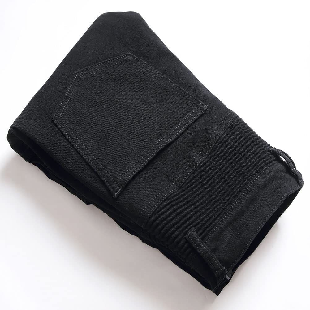Herren Destroyed Stretch Jeans Coole Schwarze Jeans Skinny Ripped Slim Fit Hip Hop Hose Mit Löchern Für Männer Reißverschluss Jeans Vintage Party Freizeithose