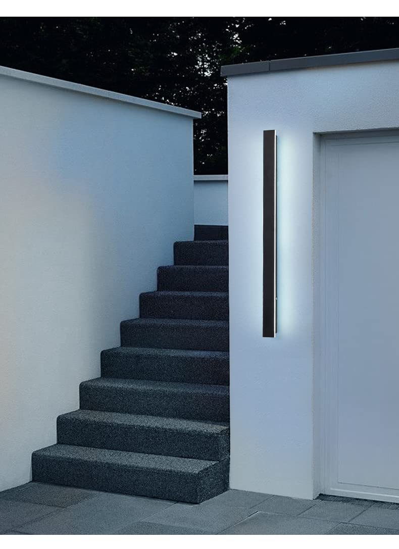 Nordycka minimalistyczna lampa ścienna, lampa ścienna LED w tle, wodoodporna zewnętrzna długa taśma ścienna, odpowiednia do ogrodu hotelu korytarza korytarza korytarza ścian (wodoodporna)