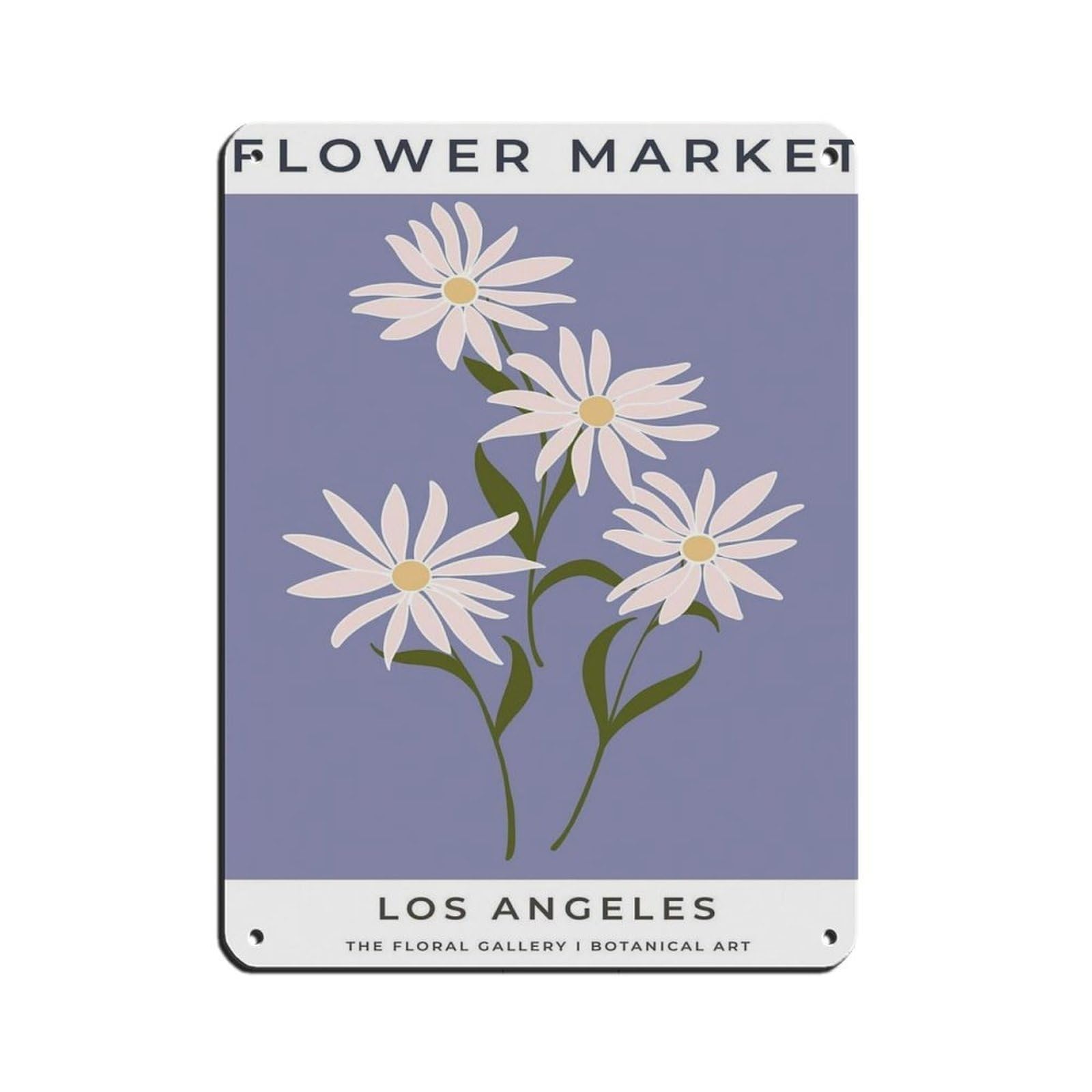 Los Angeles Travel Poster, Abstract Flower Poster Tin Sign Vintage Metal Pub Club Cafe Bar Home Wall Art Decoration Poster Retro 12x16inch(30x40cm)