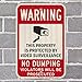 SmartSign-K-7484-HI Warning - Property Protected By Video Surveillance, No Dumping Sign By | 12