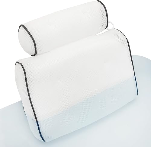 Miniatura 2 de Almohadas de baño de lujo para bañera, accesorio relajante para tina, almohadas de bañera para cabeza y espalda con vela de cera de soja, esponja de
