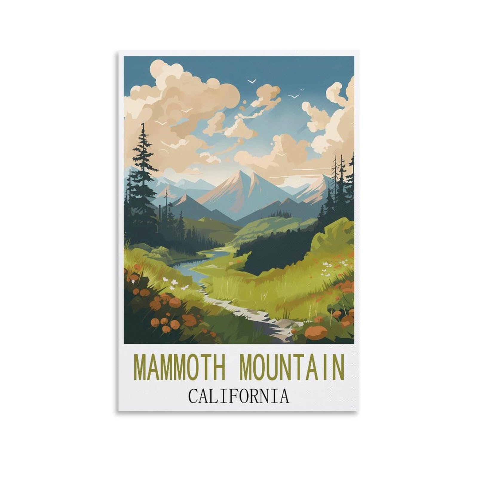 EZMLFA 5D Diamond Art Kits for Beginner,Mammoth Mountain California Crystal Rhinestone Embroidery Craft Kits for Home Wall Decor Gifts, 50x60cm