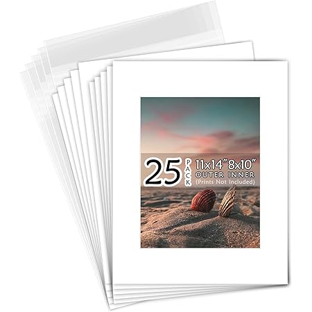 Pack Of 10 ,11x14 Black Picture Mat Set With White Core Bevel Cut For 8x10 Photo 224006056269692938