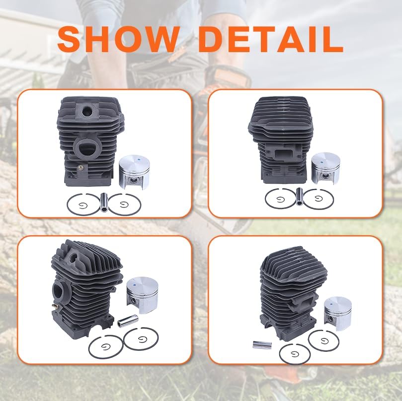 Miniatura 5 de para Stihl 025 023 MS250 MS230 para motosierra, kit de pistón de cilindro, 1123 020 1209, 1123 021 2500, 1123 358 7701