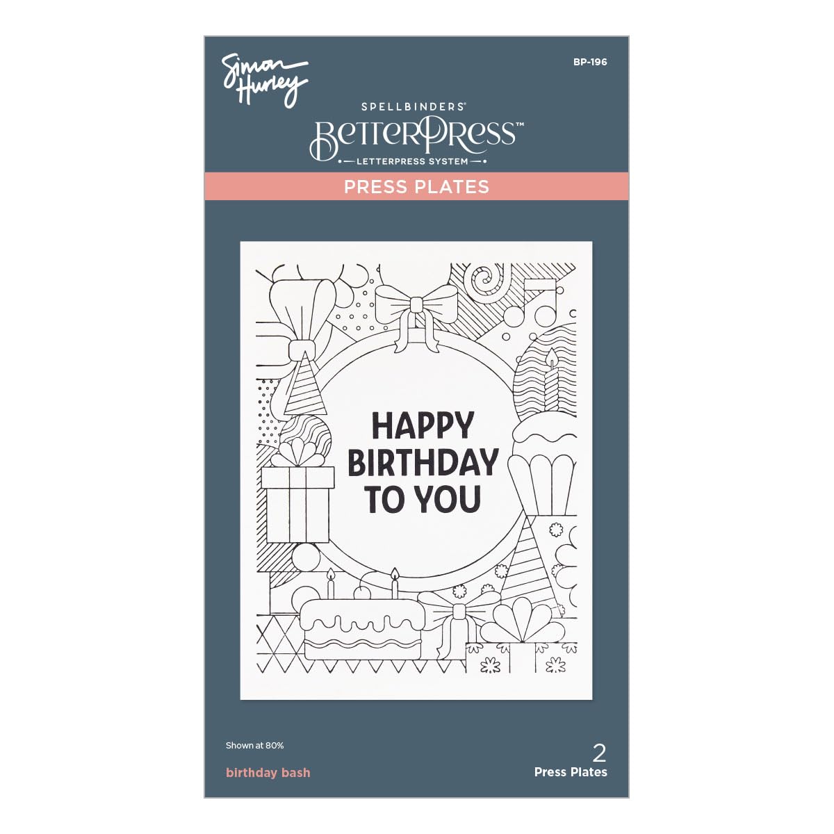 Spellbinders Birthday bash Press Plate