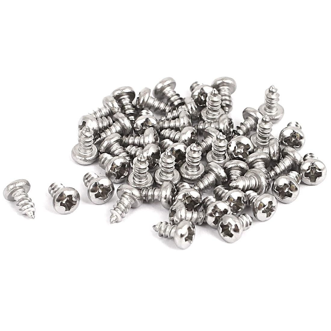 TA-VIGOR 50Pcs Self Tapping Screws, M2.2 Phillips Pan Head Screw, 4.5mm Round Head Tapping Screws