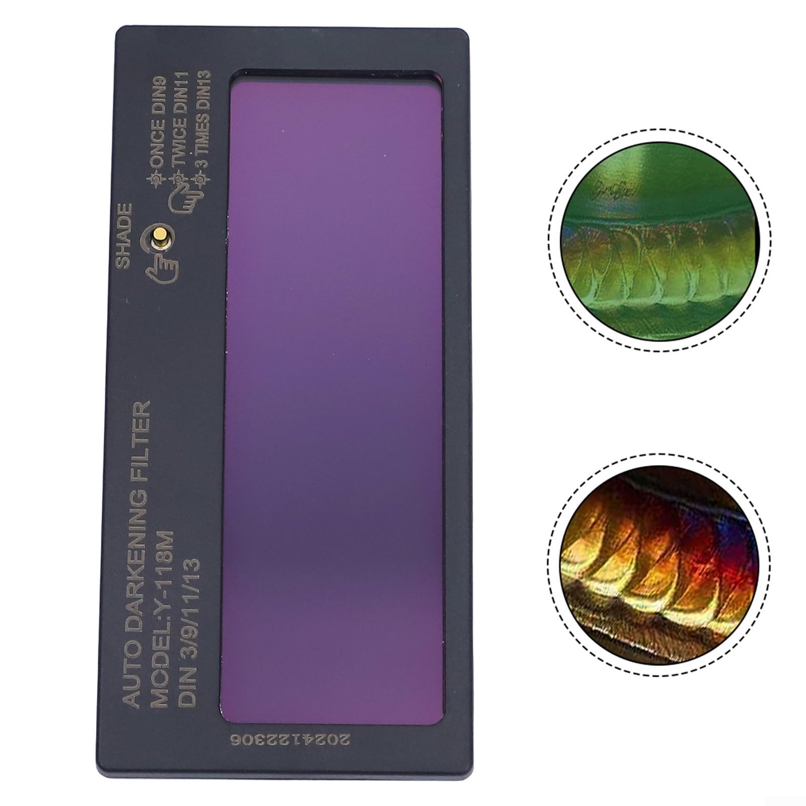 Lente de soldadura solar regulable de 3 niveles para protección de luz variable de nivel T, trabajo de reballing y soldadura, 108 x 50 x 5 mm, LCD fotosensible oscurecimiento automático ()