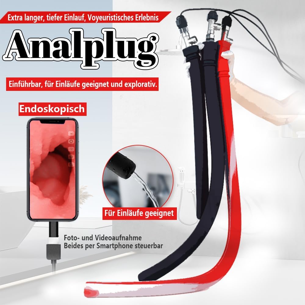 Super Lang Hohler Analplug dildo Analdusche Monster Anal Vaginal Spekulum Dildo Alien Penis Butt Plug Analspielzeuge Prostata Stimulator Fetisch SM Sexspielzeug für Männer Frauen Analsex Trainer (M)