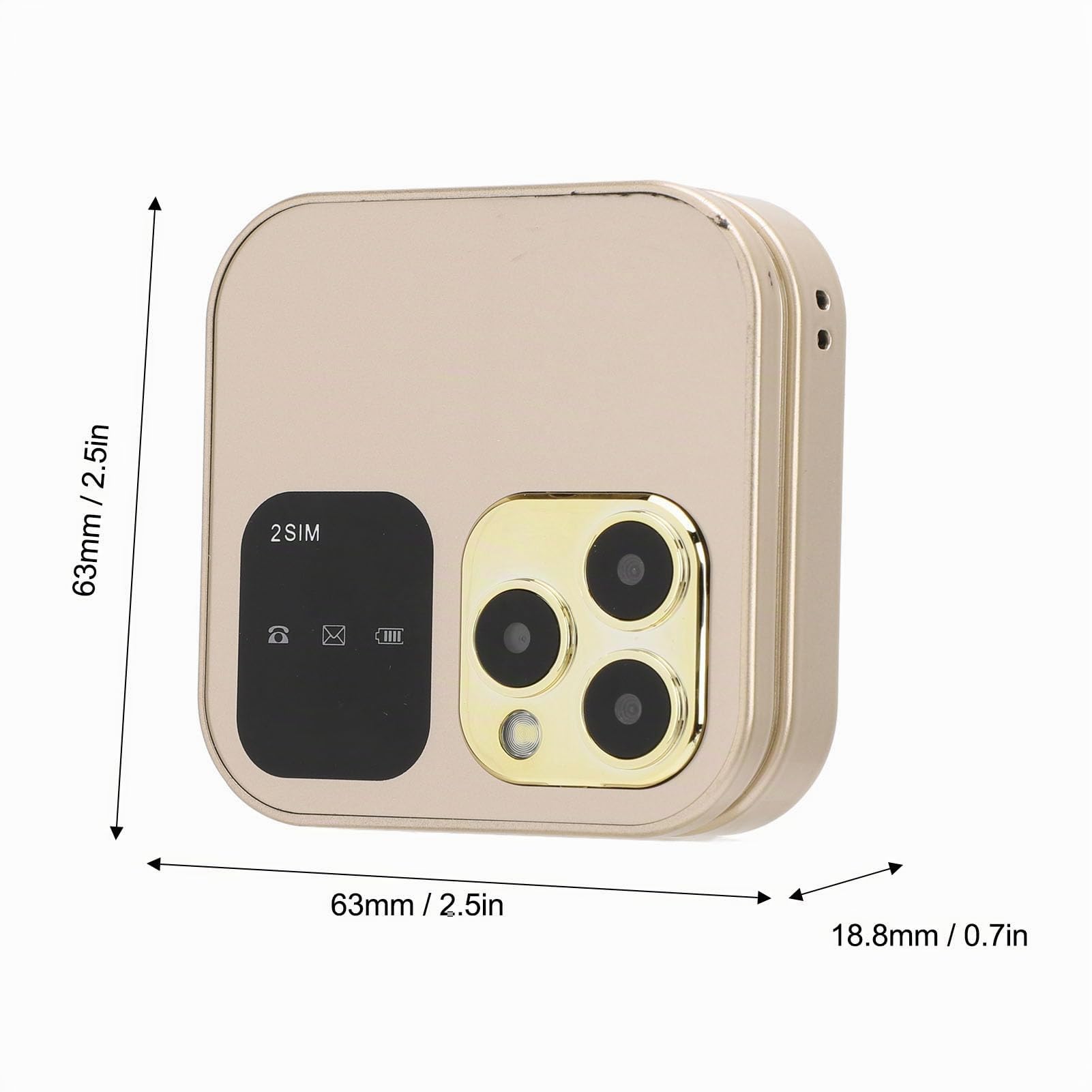 Dpofirs Teléfono con Tapa para Niños y Personas Mayores, Teléfono Celular con Tapa Desbloqueado 2G, Doble SIM, Botones Grandes, Linterna LED, Memoria 16 GB, Color Oro