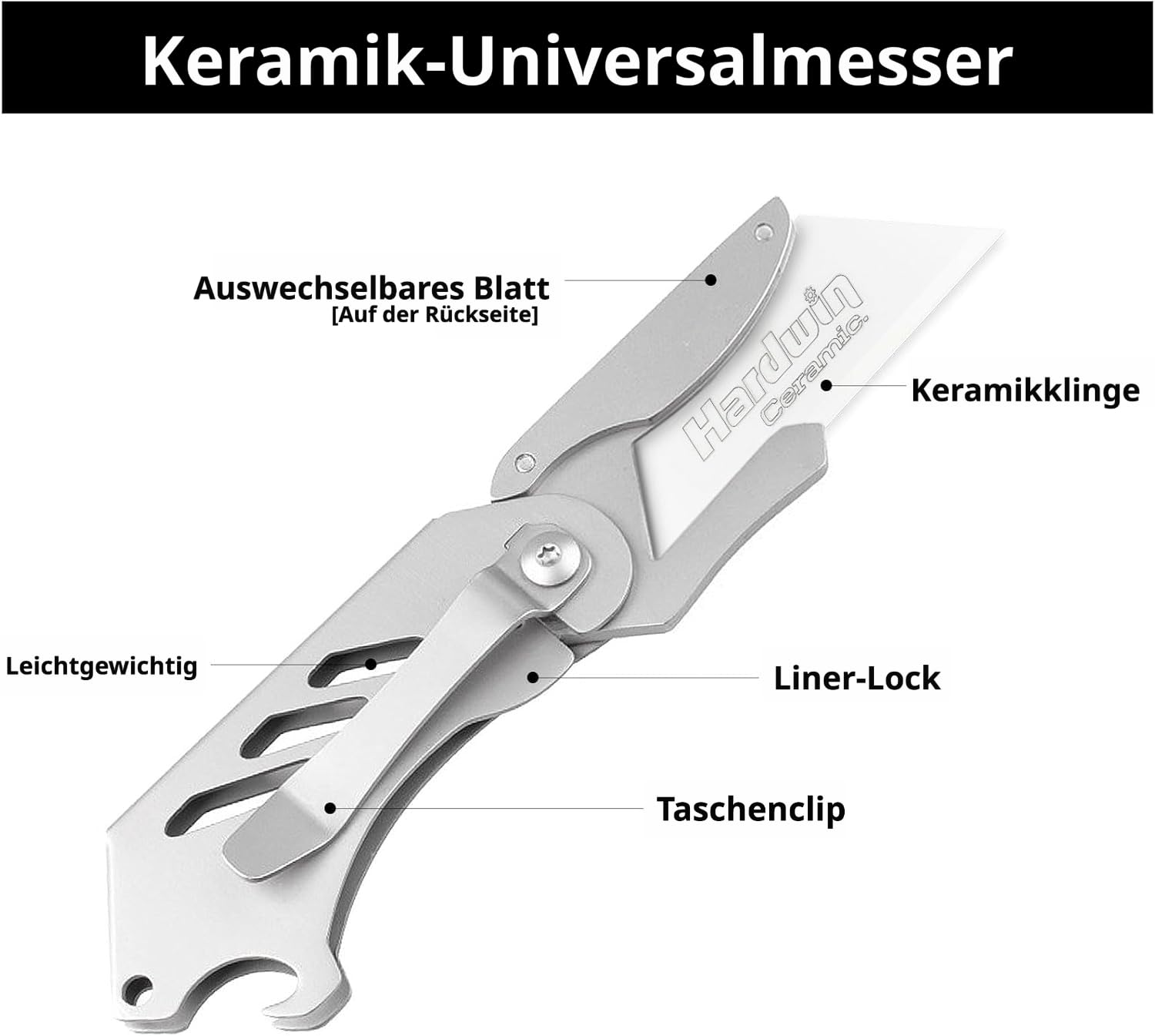 Premium Zirkonia-Keramik-Messerklingen – 20 Stück mit kostenlosem Metallhalter, rostfrei für Handwerk und Präzisionsschneiden