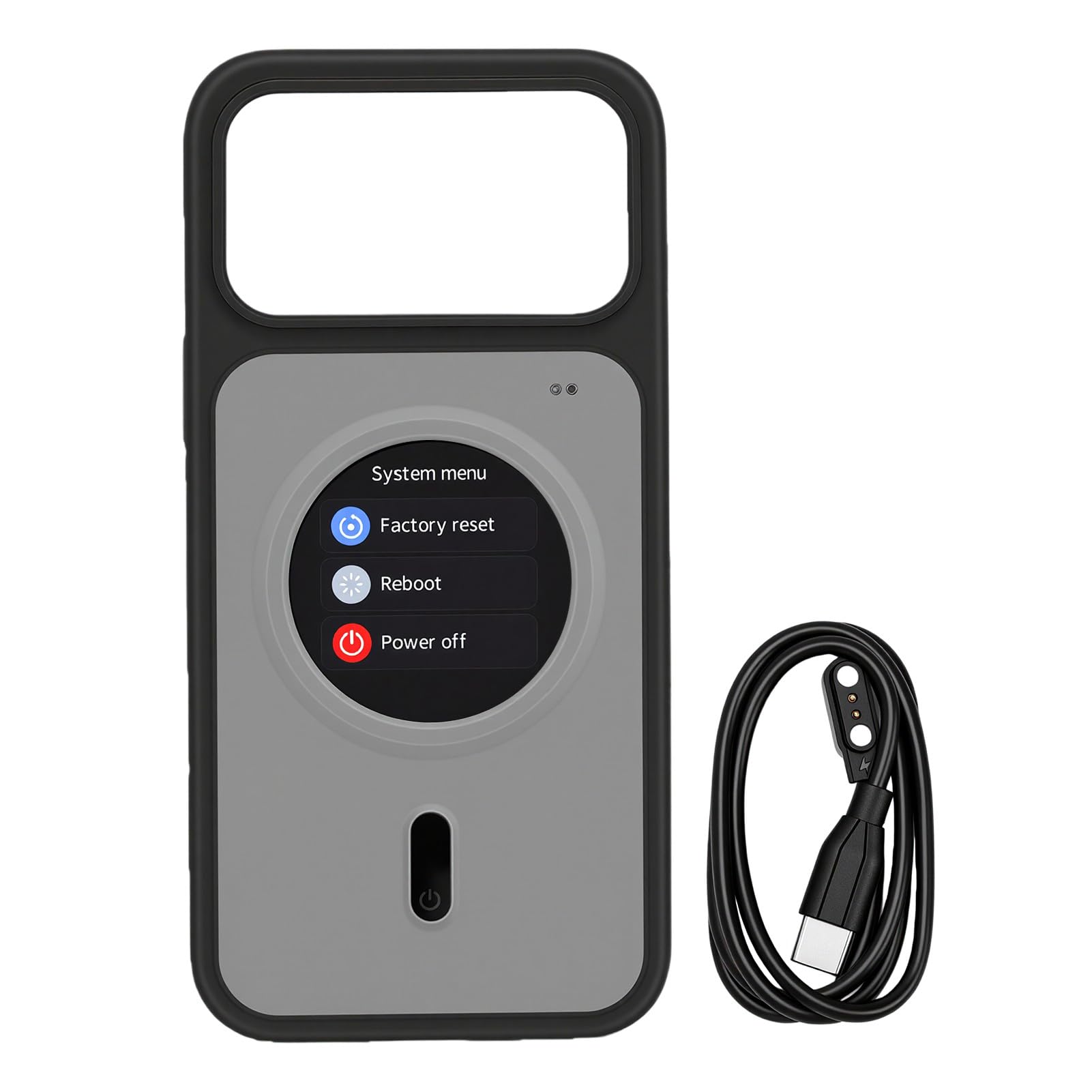 Funda para Teléfono con Pantalla Inteligente de 1,85 Pulgadas para iOS 17 Pro MAX, Funda Móvil con Sincronización de Pantalla HD, Notificaciones en Tiempo Real, Carga Inversa, Reloj