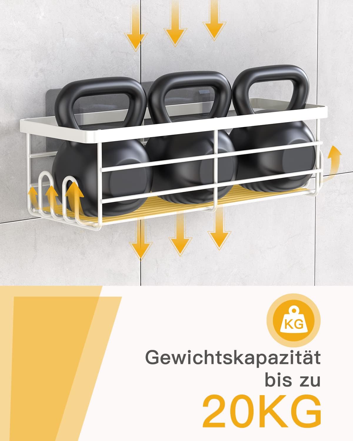 Uamector 浴室用 ラック お風呂ラック バスルーム バスケット 浴室 収納 ラック (ホワイト)