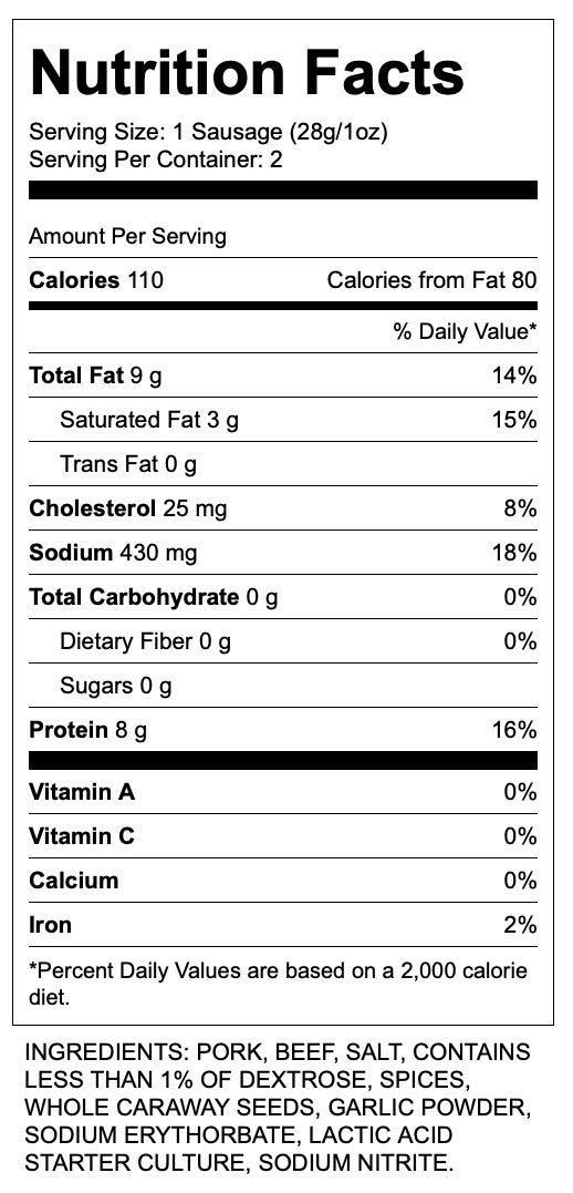 Dietz & Watson Landjaeger, 2 oz