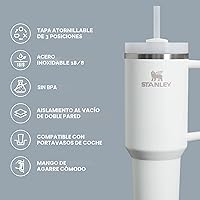 Vista 4 de Stanley Quencher H2.0 - Vaso de acero inoxidable con asa, pajilla y tapa FlowState giratoria de 3 posiciones; aislamiento térmico, sin BPA; apto