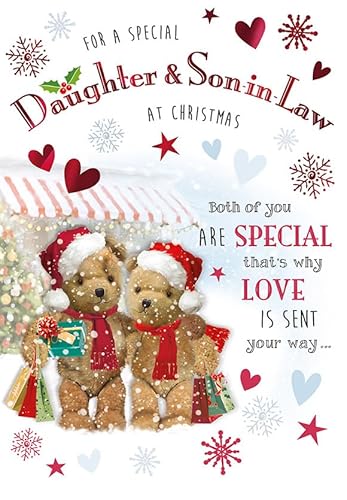 Regal Publishing Christmas Card For a Special Daughter & Son In Law Shop bears - 9 x 6 inches