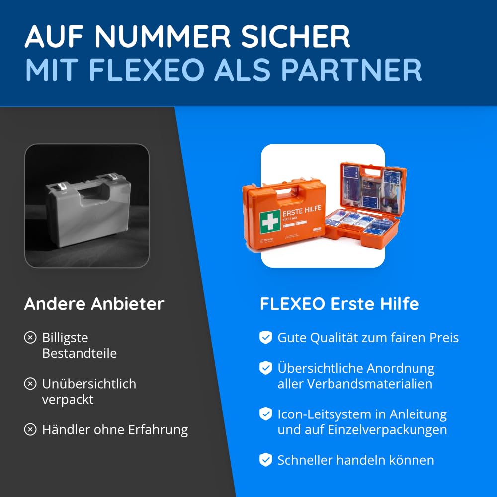 Erste Hilfe Koffer nach neuer DIN 13157:2021 | Gefüllt, inkl. Wandhalterung, 5x Aufkleber, Prüfsticker & 3x Plomben | Erste Hilfe Kasten/Verbandkasten für Betriebe, Unternehmen, Büro & Zuhause