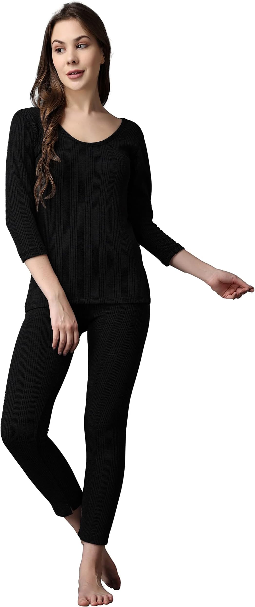FFWinter Wear Thermal Upper Vest and Bottom Lower Warmer Combo for Women Long Johns Underwear Set
