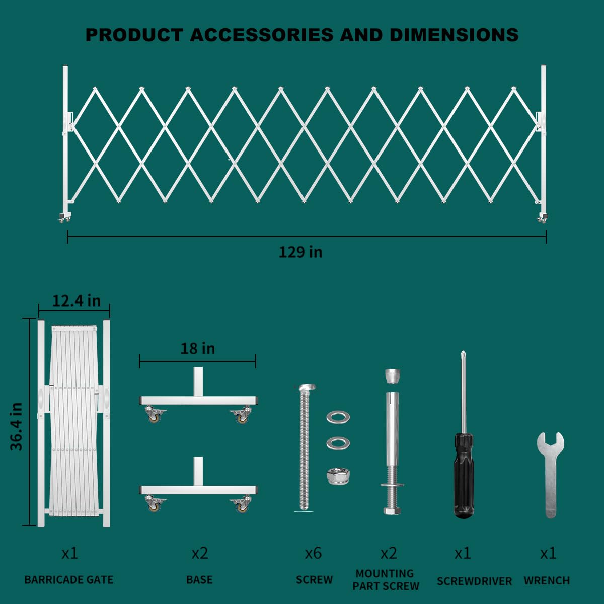 Snapklik.com : WEWORTH Expandable Barricade Gate,Accordion Garden Yard ...