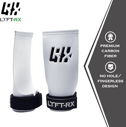 Miniatura 4 de LYFT-RX Empuñaduras de fibra de carbono para levantamiento de pesas, entrenamiento cruzado, dominadas, musculares, agarre sin agujeros, ajuste de