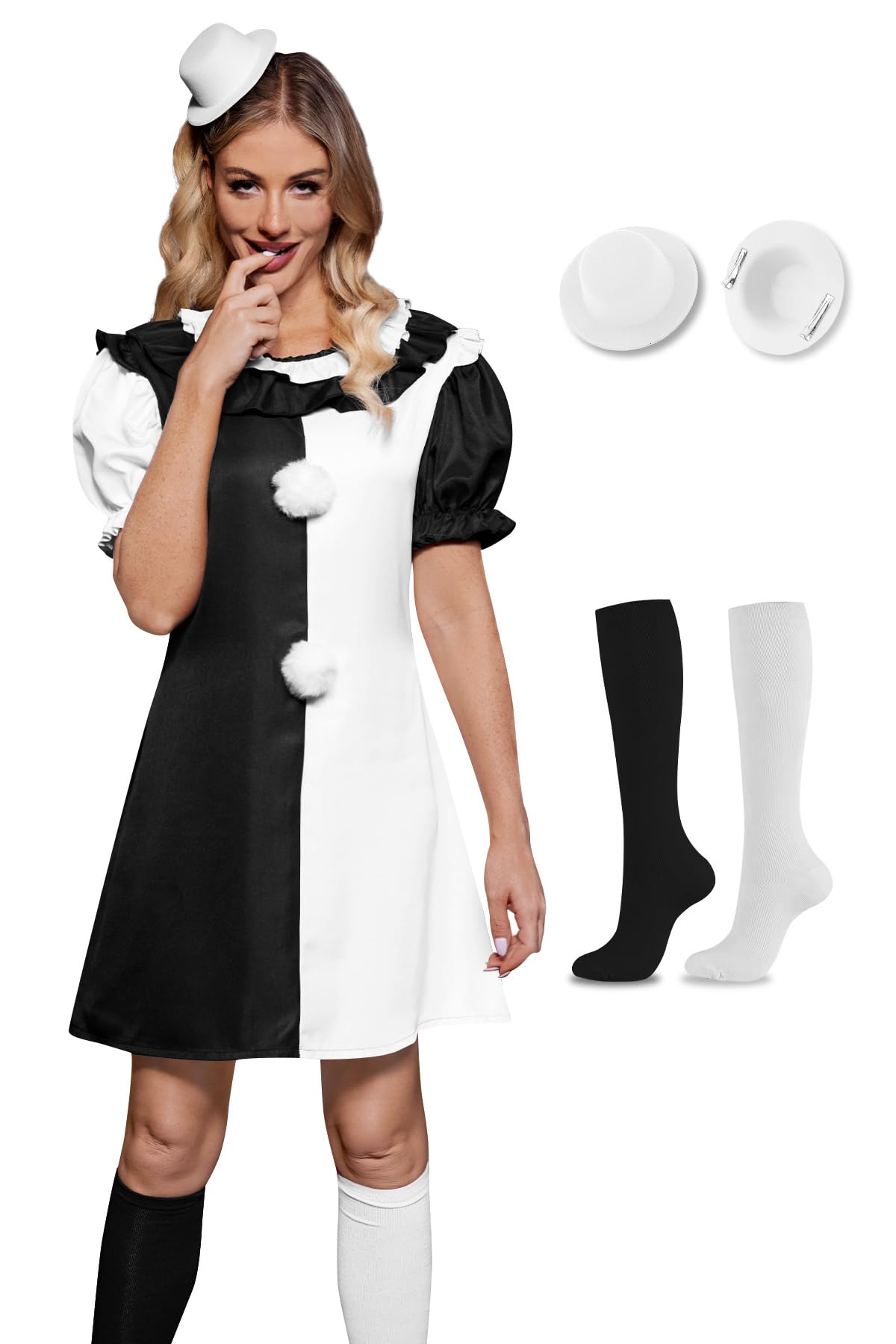 Maisolly Halloween Women's Cosplay Little Plae Girl Party Scary Movie Costume Dress XL