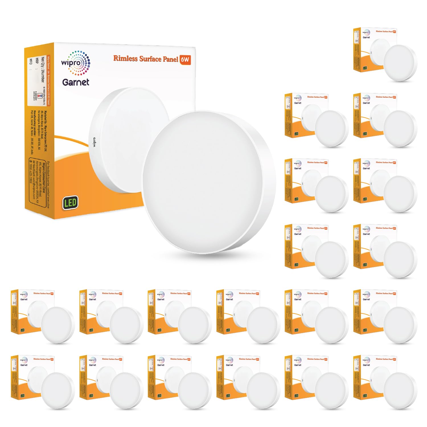 Wipro Garnet 6W Rimless Round Led Surface Panel|Neutral White Light (4000K)|Elegant Rimless Design for Wider Spread of Light|Surface Mounted Led Down Light for Ceiling|Pack of 20-image-27