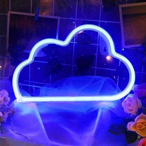 Miniatura 9 de YouOKLight Letrero de nube de neón, luz LED de nube, luces de noche, luces de neón alimentadas por batería o USB, para decoración de pared,