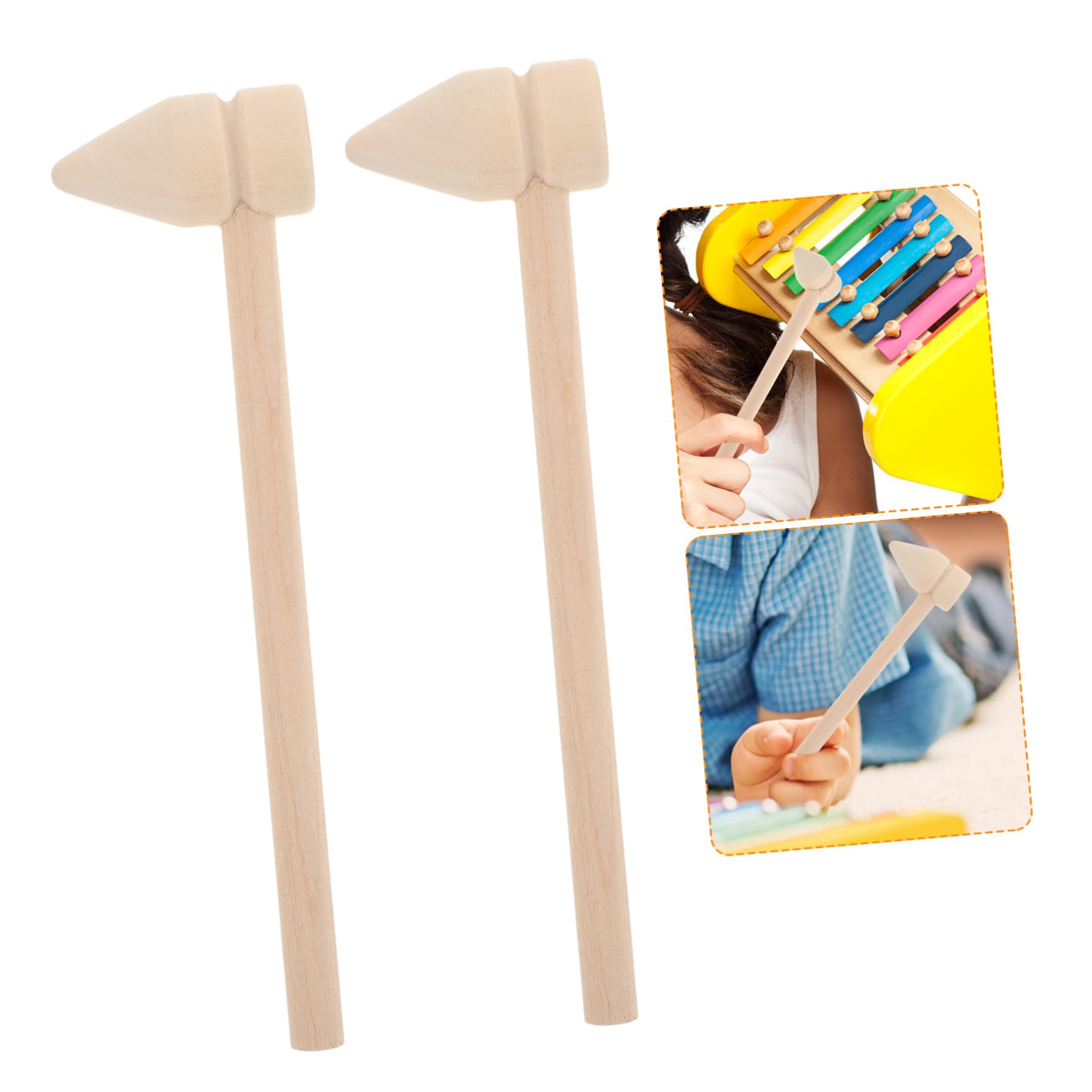 jojofuny Mini Tools Set 5pcs Wooden Hammers Boys and Girls Toy Hammer Pounding Sound for Boys and Girls