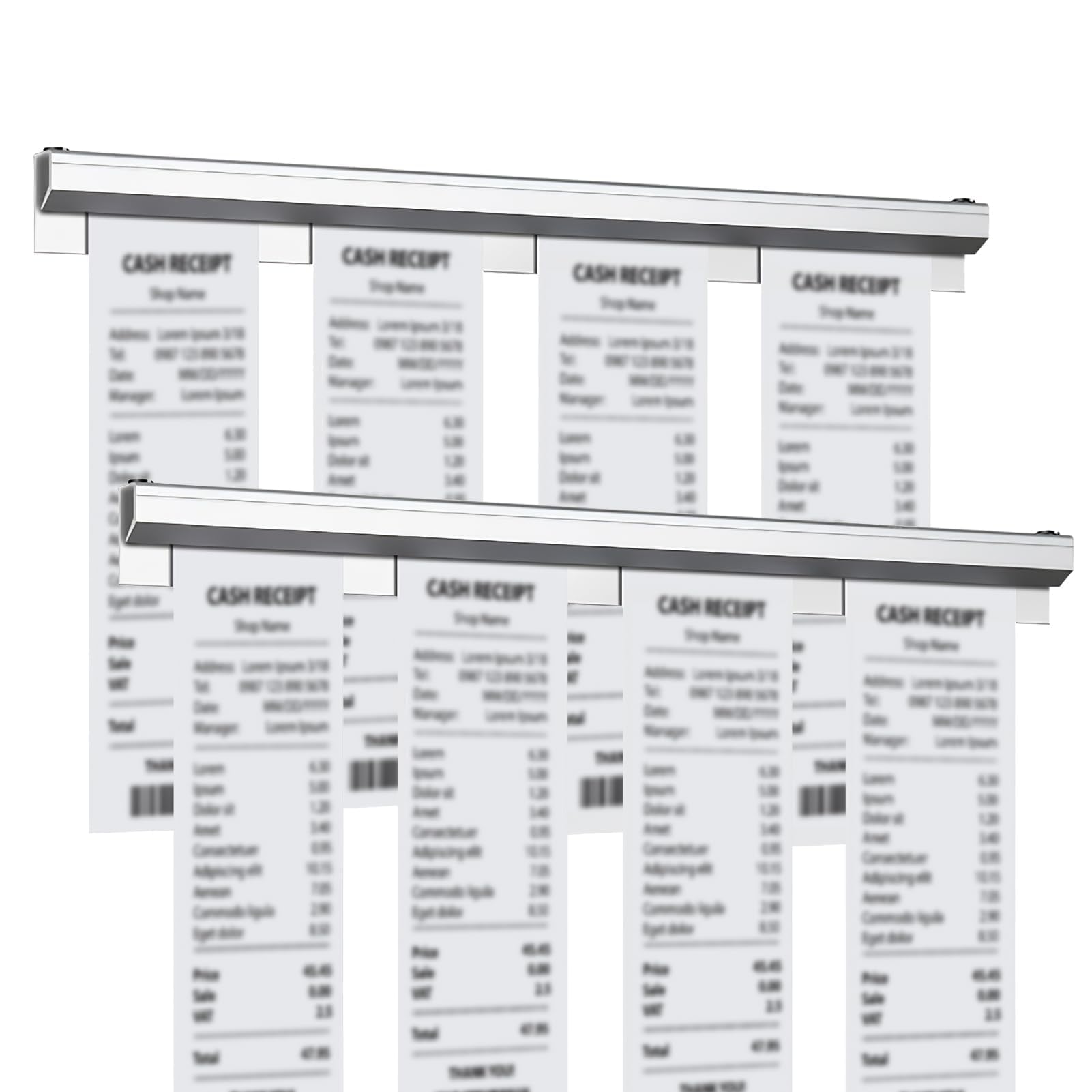 Barra Porta Tickets Para Restaurante - Soporte Comandero De Aluminio Autoadhesivo 30 Cm, Con Clip Para Notas