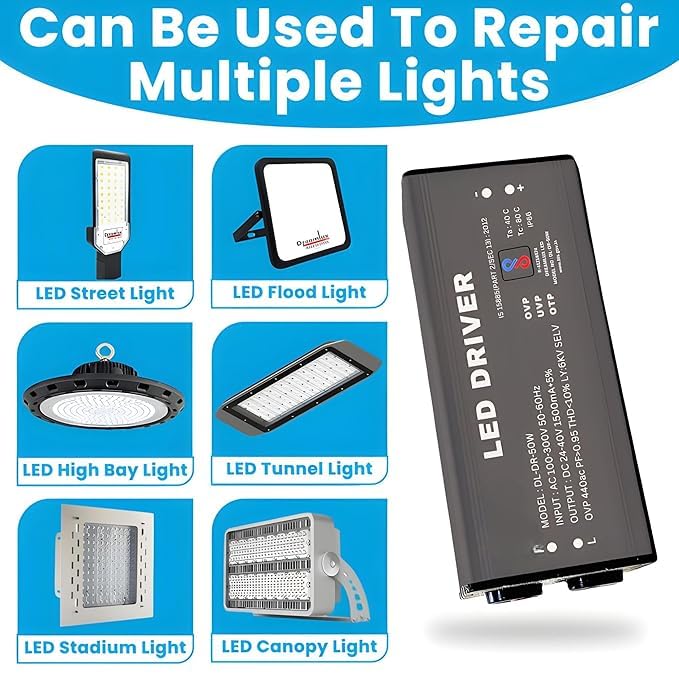 Image of 24Watt 600mA Led Driver, Input AC 240V, Output DC 24V to 40V, IP65 Waterproof, With 4Kv Surge,OVP,UVP,OTP Protection For Street /Flood Light Repairing | BIS Approved (Pack of 2)