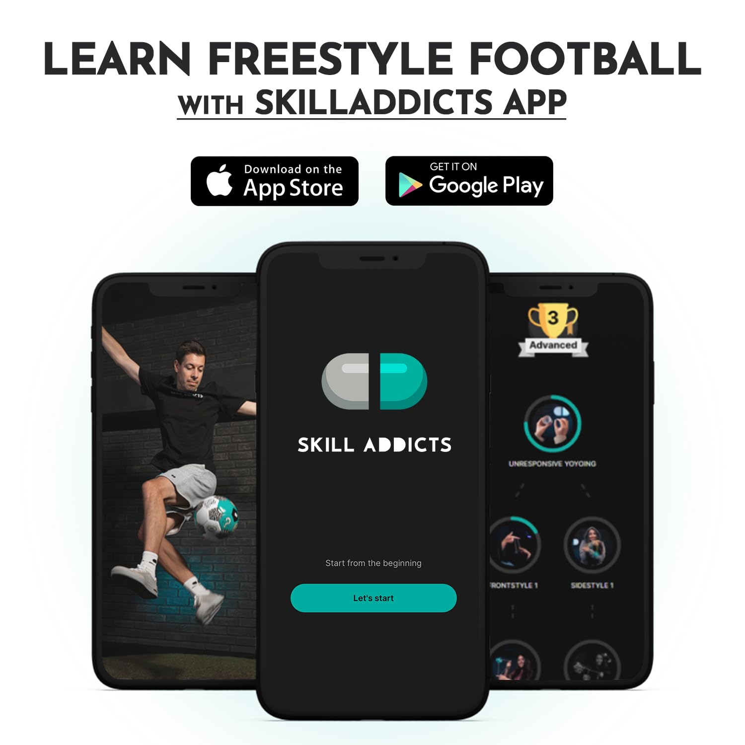 Freestyle Ball + Tasche, strukturiertes Leder, Größe 5, Fußball für Freestyle-Tricks, Straßen- und Indoor-Fußballtraining für Kinder und Erwachsene