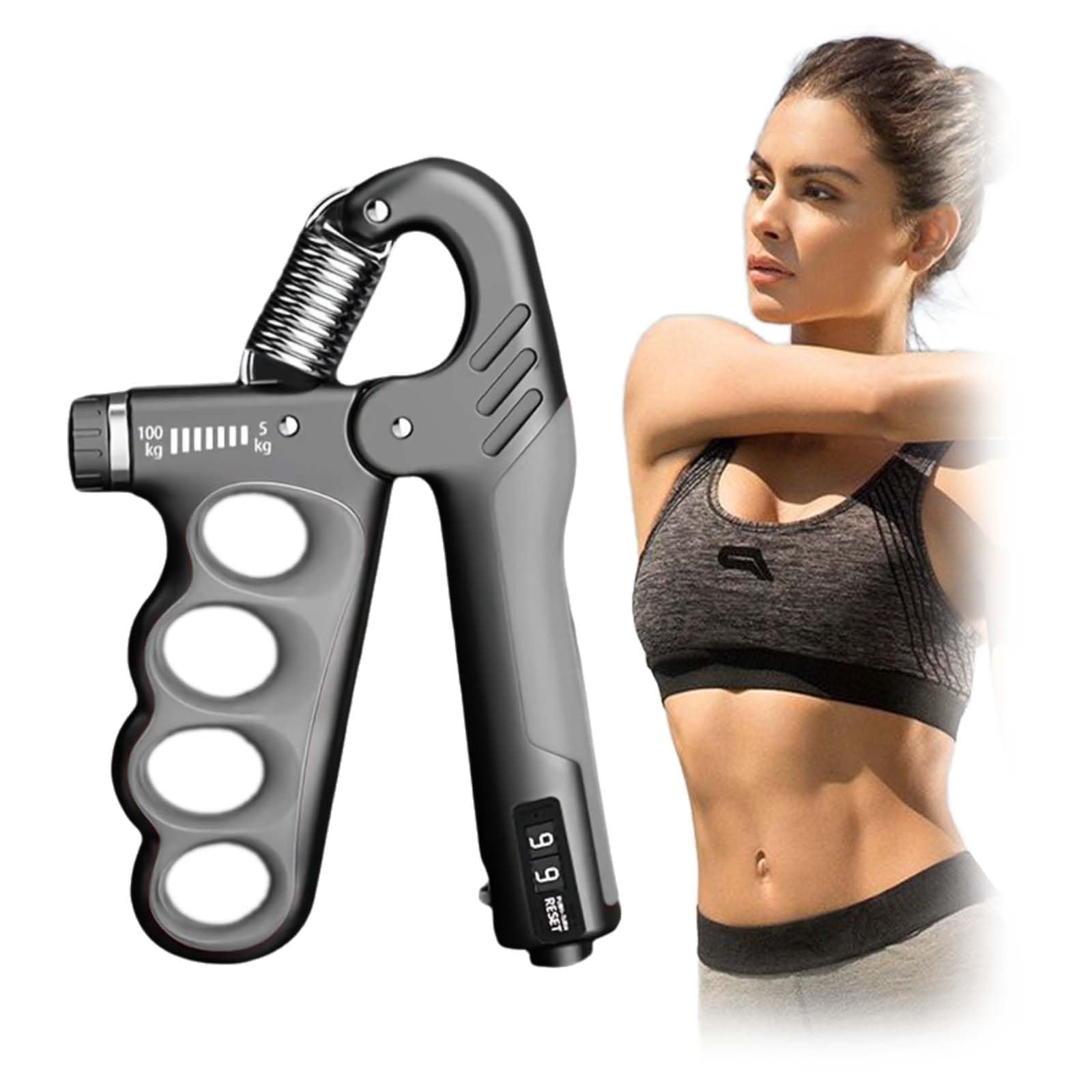 Hand Grip Resistenza Regolabile 5-100kg, Allenamento della Forza di Presa con Contatore, Attrezzo per Esercitare Le Dita, Resistenza regolabile 5-100 kg pinza manuale per allenamento muscolare