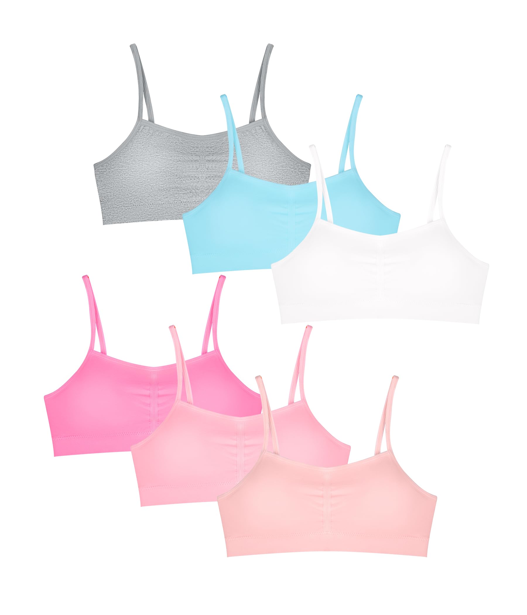 Nahtloser Mädchen-Trainings-BH mit Abnehmbare Polster Mehrfarbiger Mädchen-Sport-BH mit Trägern für 8–14 Jahre
