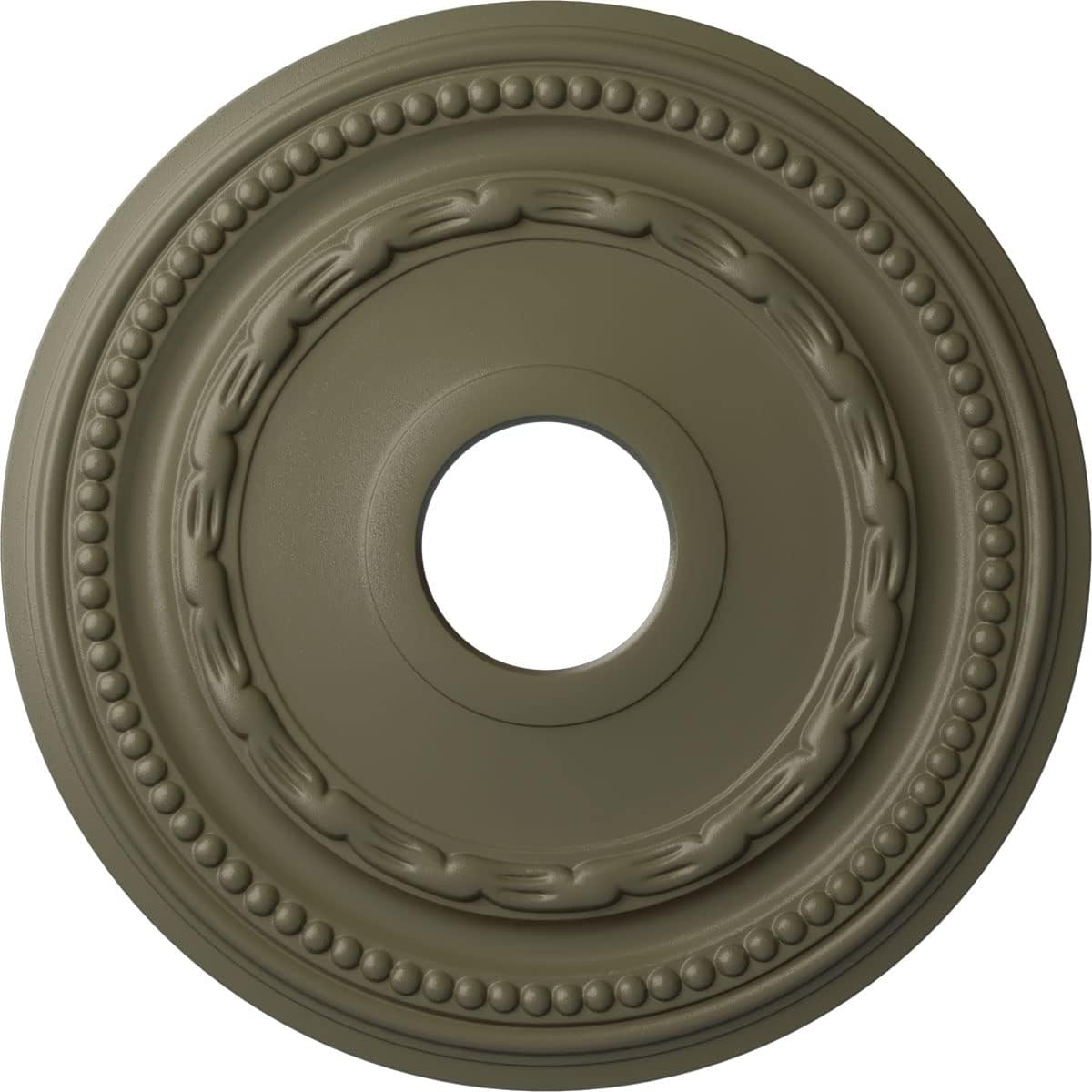 Ekena Millwork CM15FESSF 15 3/8"OD X 3 5/8"ID X 1"P Federal Ceiling Medallion Fits Canopies Up to 8 1/2", Spartan Stone