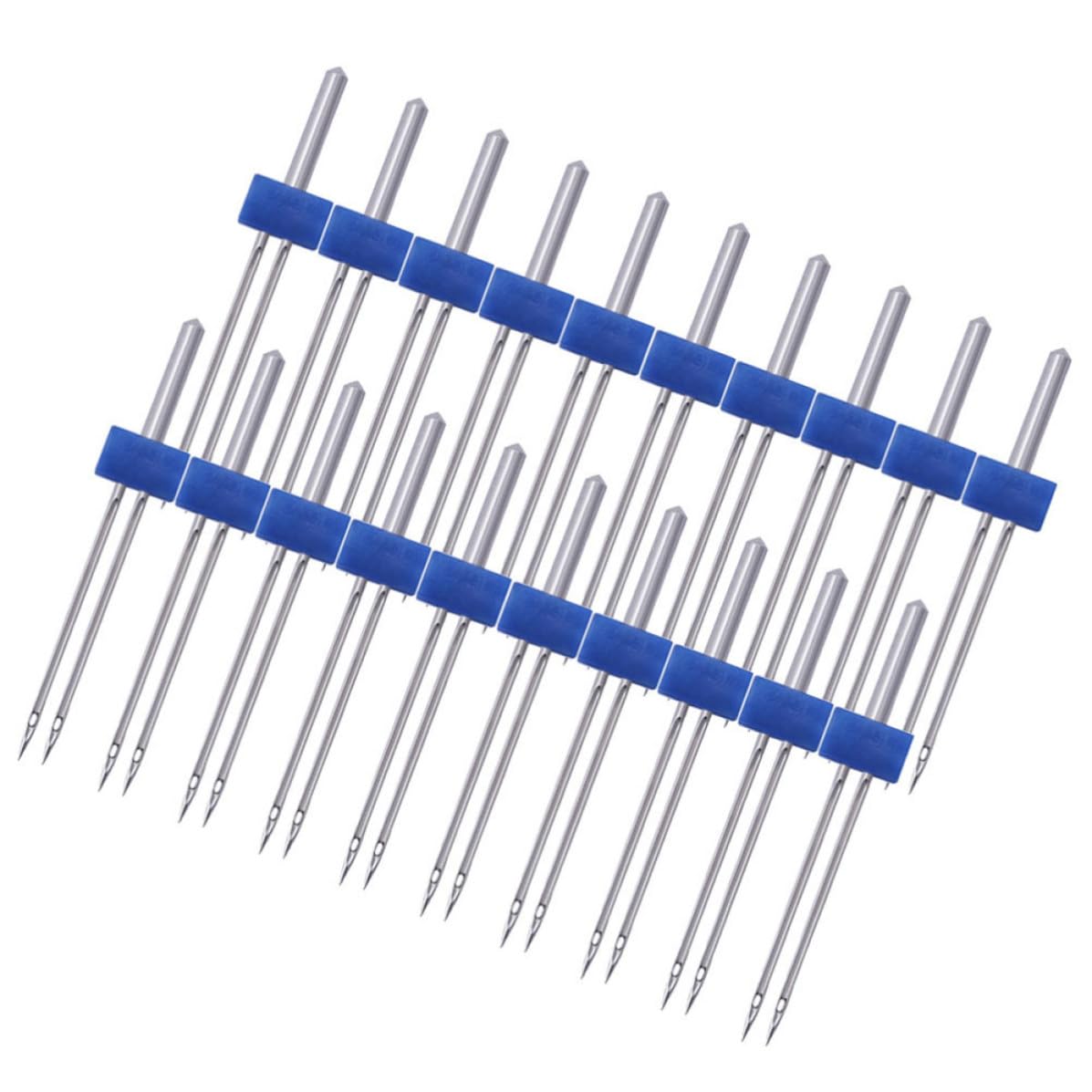 WHAMVOX 100 Stück Nähdoppelnadel aus Metall 3mm Modell C01 005 00171 Blau für Nähmaschine Zwillingsnadel für Gleichzeitiges Nähen Kompatibel mit Meisten Nähmaschinen