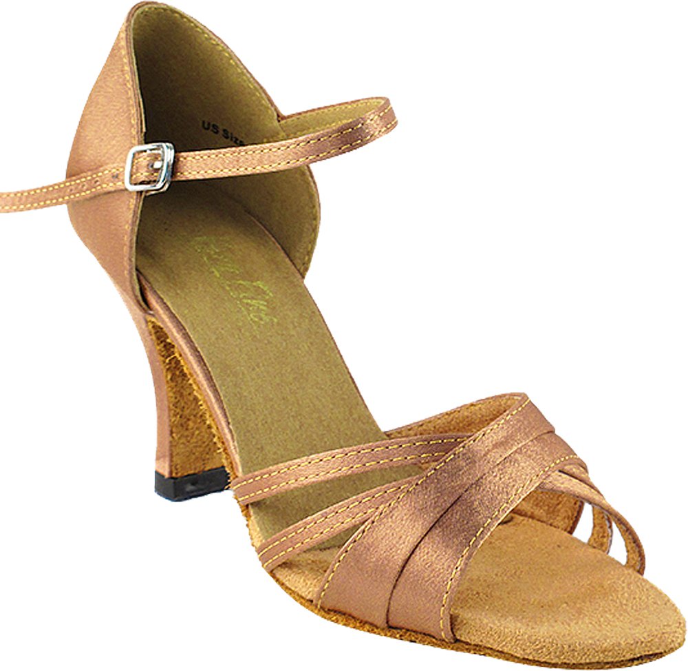 Very Fine Dance Shoes Women's Ballroom Dance Shoes Tango Wedding Salsa Latin Dance Shoes Brown Satin 6030EBB Comfortable 3