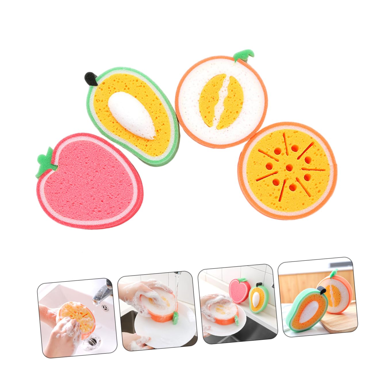 FRCOLOR 3 Juegos Estropajo De Esponja Fregar Plato Esponja para Fregar Resistente Esponjas De Espuma para Lavar Platos Fregadora De Platos Fregadero Plato Esponja De Limpieza 4 Uds * 3