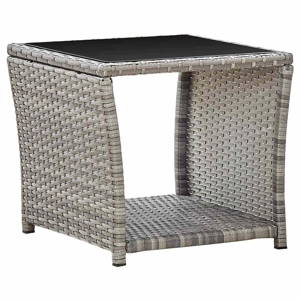 Set Divani da Giardino 3 pz con Cuscini in Polyrattan Grigio